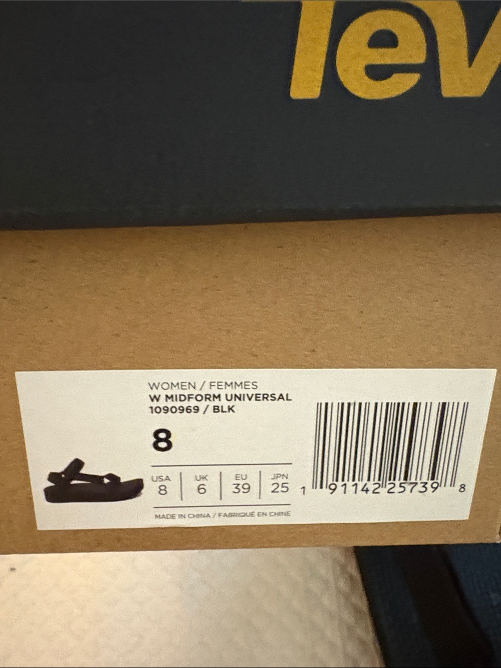 Teva Black Adjustable Webbing Sandals - Picture 2 of 2